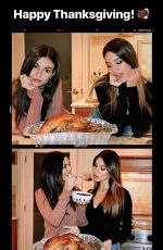 VICTORIA JUSTICE and MADISON REED on Thanksgiving Day, Instagram Pictures
