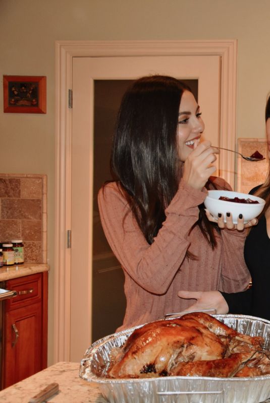 VICTORIA JUSTICE and MADISON REED on Thanksgiving Day, Instagram Pictures