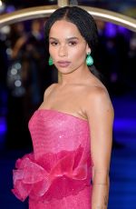 ZOE KRAVITZ at Fantastic Beasts: The Crimes of Grindelwald Premiere in London 11/13/2018