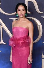 ZOE KRAVITZ at Fantastic Beasts: The Crimes of Grindelwald Premiere in London 11/13/2018