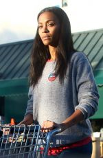 ZOE SALDANA Shopping at Bristol Farms in Los Angeles 11/06/2018