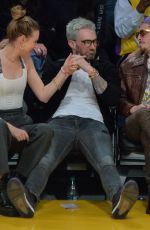 ADAM LEVINE and Behati Prinsloo at LA Lakers vs Pelicans Game in Los Angeles 12/21/2018