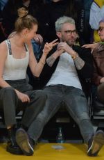 ADAM LEVINE and Behati Prinsloo at LA Lakers vs Pelicans Game in Los Angeles 12/21/2018