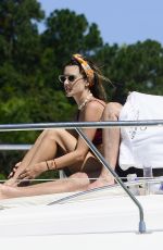 ALESSANDRA AMBROSIO in Bikini at a Yacht in Florianopolis 12/29/2018