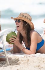 ALESSANDRA AMBROSIO in Blue Bikini on the Beach in Florianopolis 12/25/2018