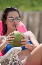 ALESSANDRA AMBROSIO in Blue Bikini on the Beach in Florianopolis 12/25/2018