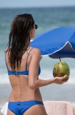 ALESSANDRA AMBROSIO in Blue Bikini on the Beach in Florianopolis 12/25/2018