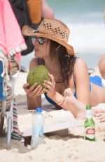 ALESSANDRA AMBROSIO in Blue Bikini on the Beach in Florianopolis 12/25/2018