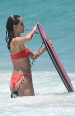 ALESSANDRA AMBROSIO in Red Bikini at a Beach in Brazil 12/29/2018