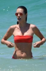 ALESSANDRA AMBROSIO in Red Bikini at a Beach in Brazil 12/29/2018