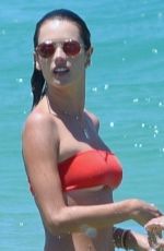 ALESSANDRA AMBROSIO in Red Bikini at a Beach in Brazil 12/29/2018