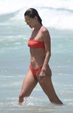 ALESSANDRA AMBROSIO in Red Bikini at a Beach in Brazil 12/29/2018