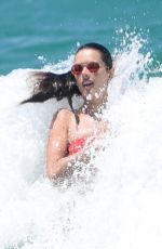 ALESSANDRA AMBROSIO in Red Bikini at a Beach in Brazil 12/29/2018