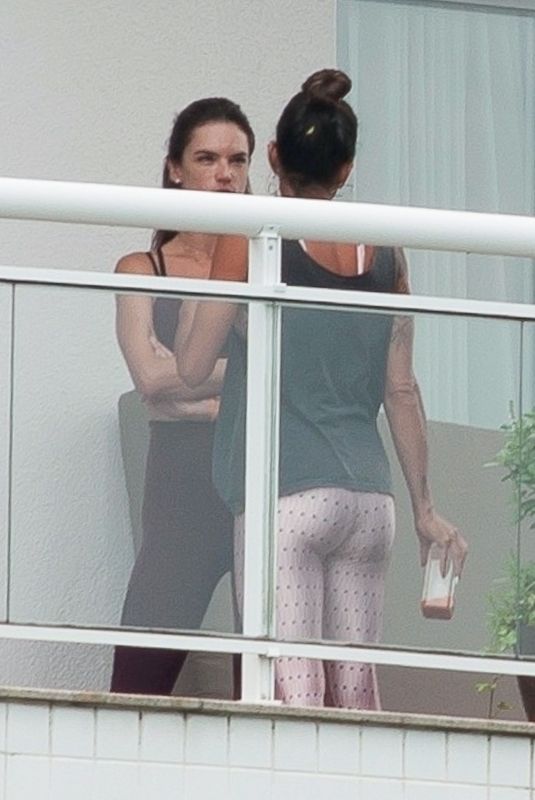 ALESSANDRA AMBROSIO on Balcony of Her Penthouse in Florianopolis 12/24/2018