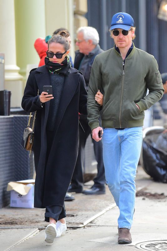 ALICIA VIKANDER and Michael Fassbender Out and About in New York 12/19/2018