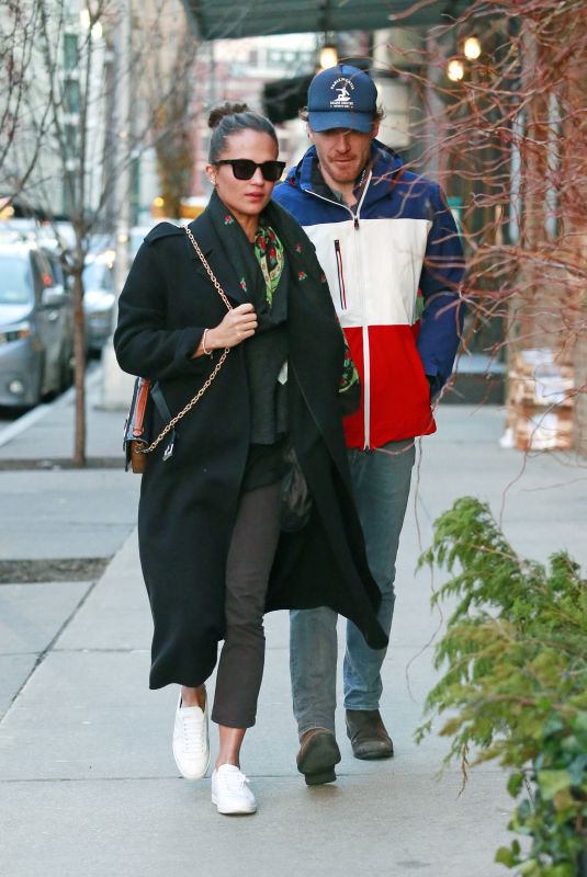 ALICIA VIKANDER and Michael Fassbender Out for Lunch in New York 12/18/2018
