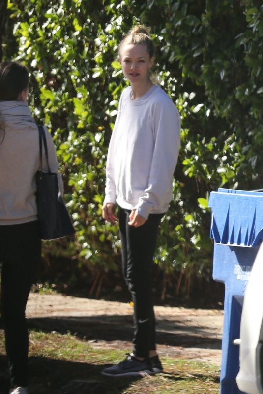 AMANDA SEYFRIED Has Art Frame Delivered to Her Home in Los Angeles 11/30/2018