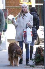 AMANDA SEYFRIED Out with Her Dog in New York 12/07/2018