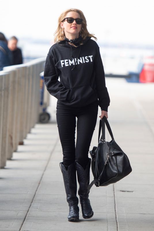 AMBER HEARD at JFK Airport in New York 12/09/2018