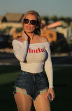 ANA BRAGA in Denim Shorts Out in Los Angeles 12/05/2018