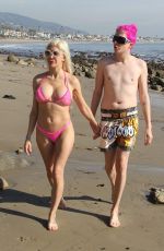 ANGELIQUE FRENCHY MORGAN in Bikini on the Beach in Malibu 12/23/2018