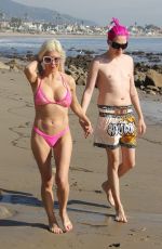 ANGELIQUE FRENCHY MORGAN in Bikini on the Beach in Malibu 12/23/2018