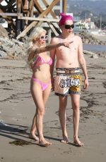ANGELIQUE FRENCHY MORGAN in Bikini on the Beach in Malibu 12/23/2018