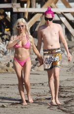 ANGELIQUE FRENCHY MORGAN in Bikini on the Beach in Malibu 12/23/2018