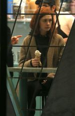 ANNE HATHAWAY Licks Ice Cream on the Set of Modern Love in New York 11/28/2018