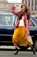ANNE HATHAWAY on the Set of Modern Love in Brooklyn 12/09/2018
