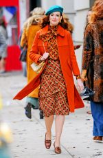 ANNE HATHAWAY on the Set of Modern Love in New York 12/03/2018