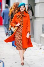 ANNE HATHAWAY on the Set of Modern Love in New York 12/03/2018