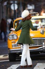 ANNE HATHAWAY on the Set of Modern Love in New York 12/03/2018