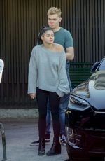 ARIEL WINTER and Levi Meaden Wait for Their Car in Los Angeles 12/11/2018