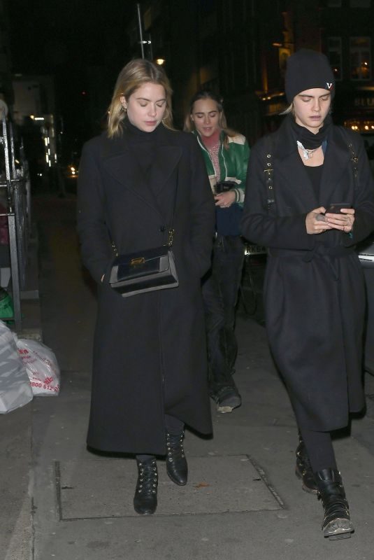 ASHLEY BENSON and CARA DELEVINGNE Night Out in London 11/21/2018