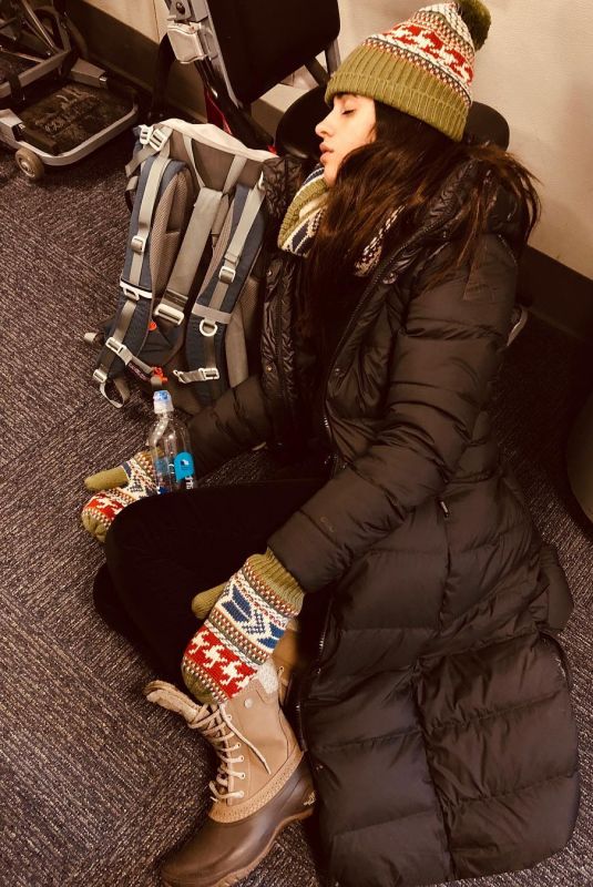 CAMILA CABELLO Sleeping at Airport - Instagram Picture, December 2018