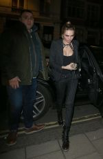 CARA DELEVINGNE Arrives at Chiltern Firehouse in London 12/19/2018