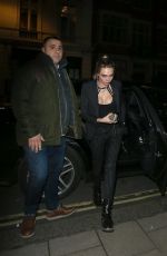 CARA DELEVINGNE Arrives at Chiltern Firehouse in London 12/19/2018