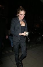 CARA DELEVINGNE Arrives at Chiltern Firehouse in London 12/19/2018