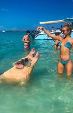 CASSIE BROWN in Bikini at a Beach in Bahamas, December 2018