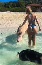 CASSIE BROWN in Bikini at a Beach in Bahamas, December 2018