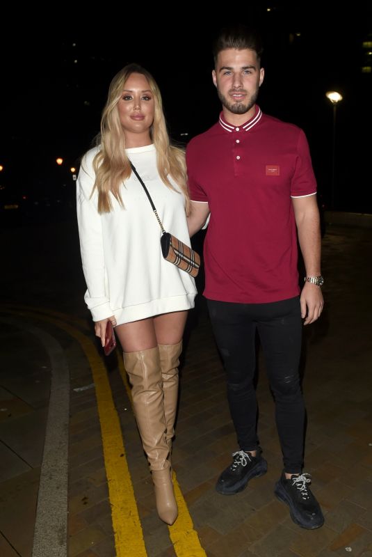 CHARLOTTE CROSBY and Josh Ritchie at Menagerie Bar in Manchester 12/26/2018