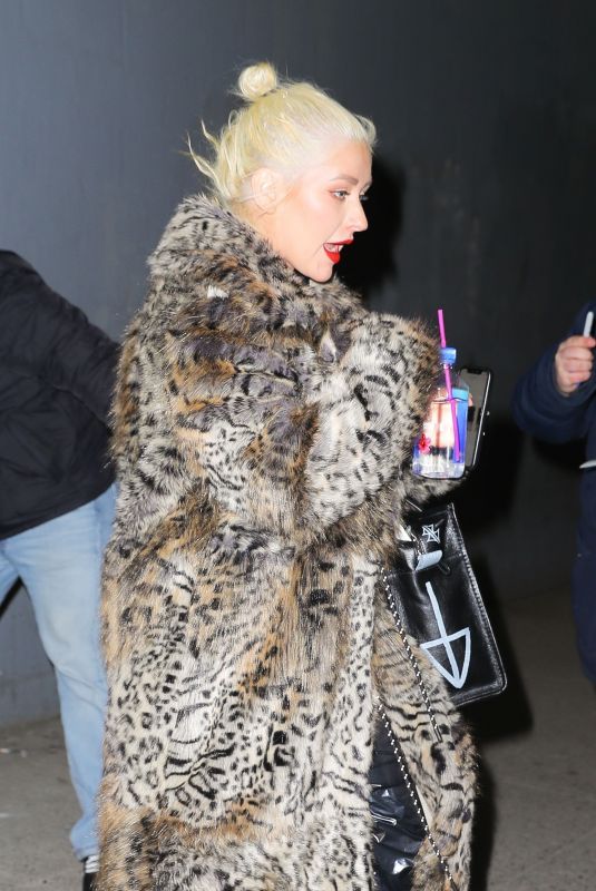 CHRISTINA AGUILERA Leaves New Year Eve Rehearsal in New York 12/30/2018
