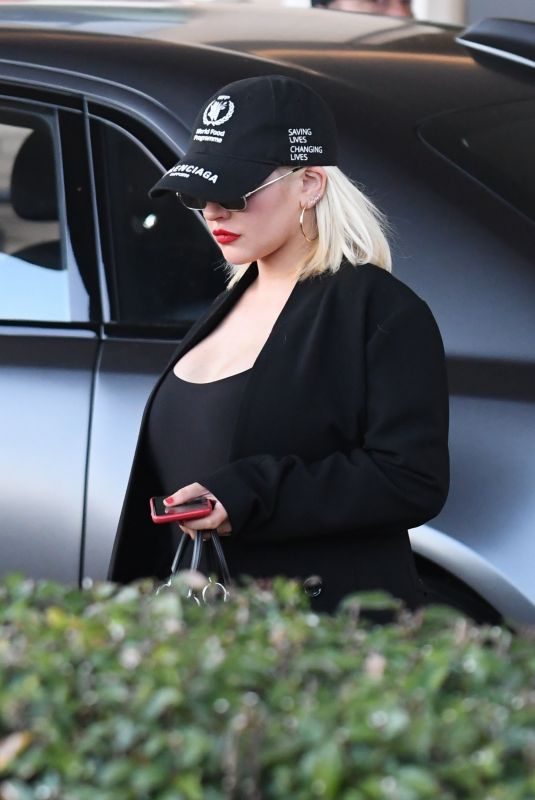 CHRISTINA AGUILERA Out Shopping in Beverly Hills 12/08/2018