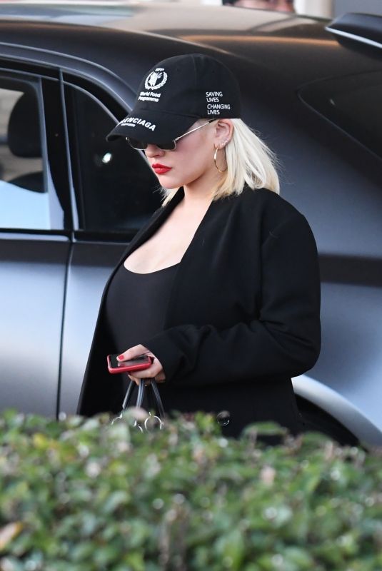 CHRISTINA AGUILERA Out Shopping in Beverly Hills 12/08/2018