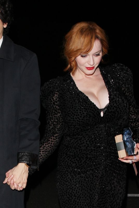 CHRISTINA HENDRICKS Leaves Jennifer Klein’s Holiday Party in Los Angeles 12/02/2018
