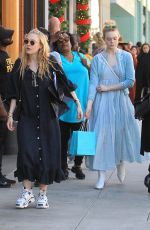 DAKOTA and ELLE FANNING Shopping on Rodeo Drive in Beverly Hills 12/26/2018