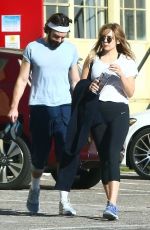 ELIZABETH OLSEN and Robbie Arnett Leaves a Gym in West Hollywood 12/02/2018