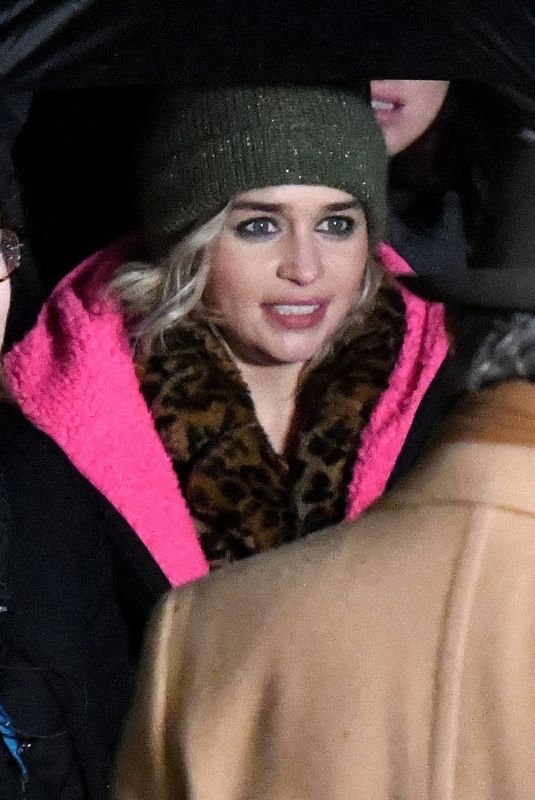 EMILIA CLARKE on the Set of Last Christmas in London 11/28/2018