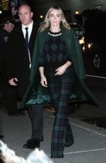 EMILY BLUNT Arrives at Late Show with Stephen Colbert in New York 12/17/2018